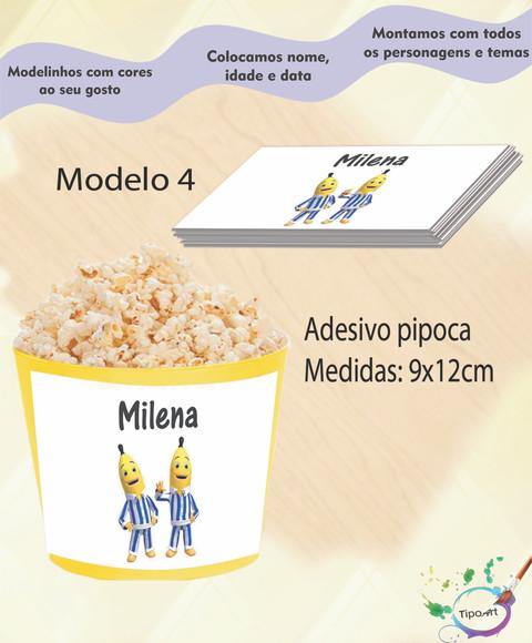 Rótulo para Balde de Pipoca-bananas de Pijama