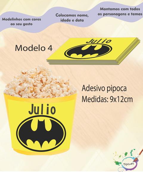 Rótulo para Balde de Pipoca-batman