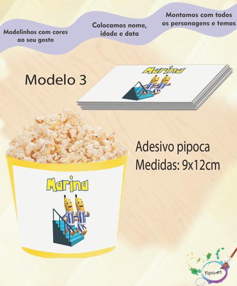 Rótulo para Balde de Pipoca-bananas de Pijama