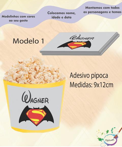 Rótulo para Balde de Pipoca-batman