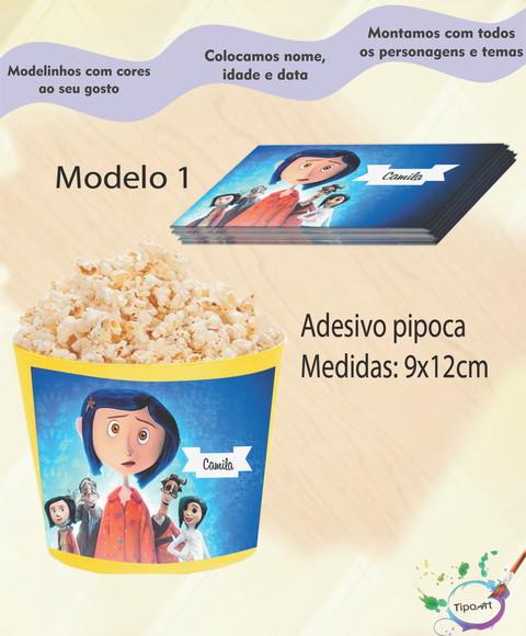 Rótulo para Balde de Pipoca-caroline e o Mundo Secreto