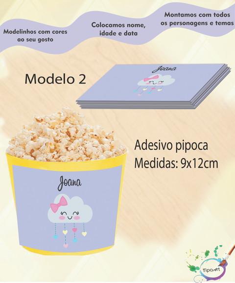 Rótulo para Balde de Pipoca-chuva de Amor