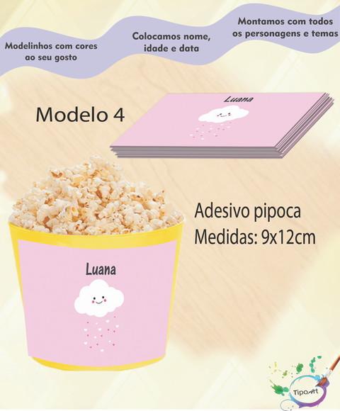Rótulo para Balde de Pipoca-chuva de Amor