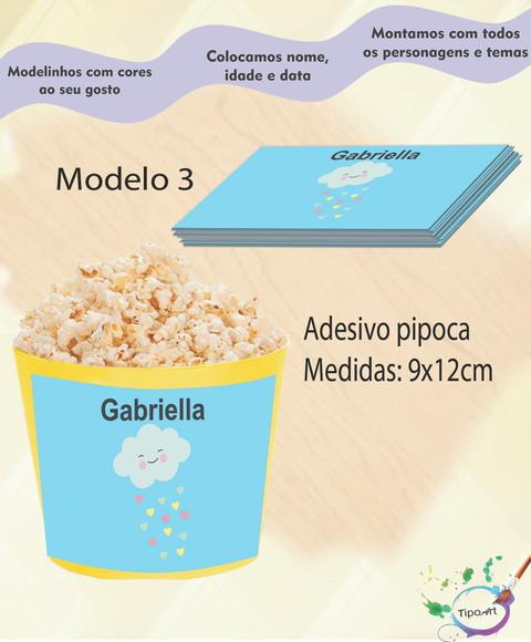Rótulo para Balde de Pipoca-chuva de Amor
