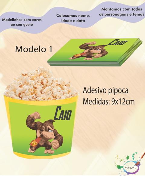 Rótulo para Balde de Pipoca-donkey Kong