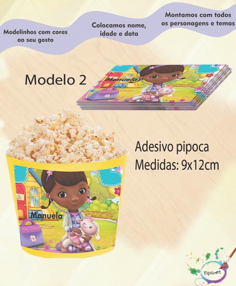Rótulo para Balde de Pipoca-doutora Brinquedos