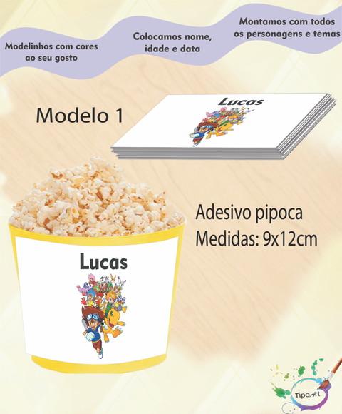 Rótulo para Balde de Pipoca-digimon