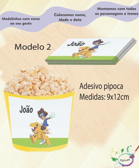 Rótulo para Balde de Pipoca-digimon