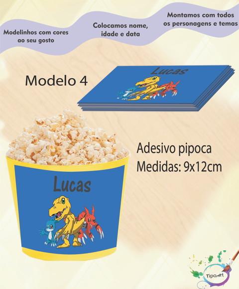 Rótulo para Balde de Pipoca-digimon