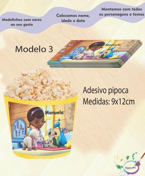Rótulo para Balde de Pipoca-doutora Brinquedos