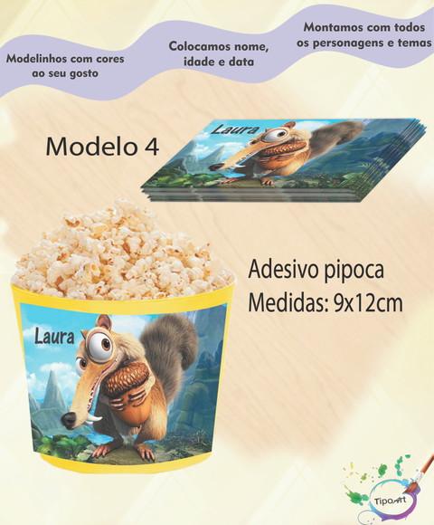 Rótulo para Balde de Pipoca-era do Gelo