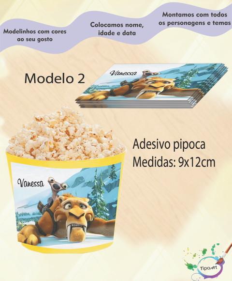 Rótulo para Balde de Pipoca-era do Gelo
