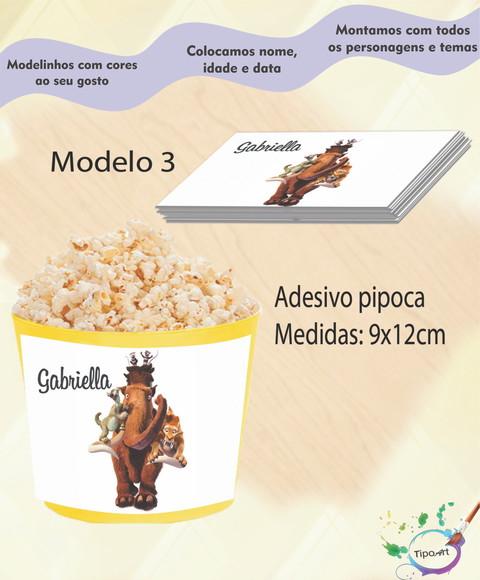 Rótulo para Balde de Pipoca-era do Gelo