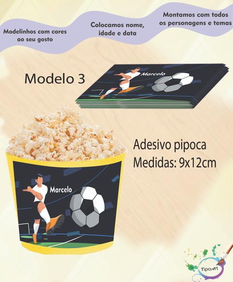 Rótulo para Balde de Pipoca-futebol