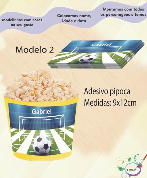 Rótulo para Balde de Pipoca-futebol