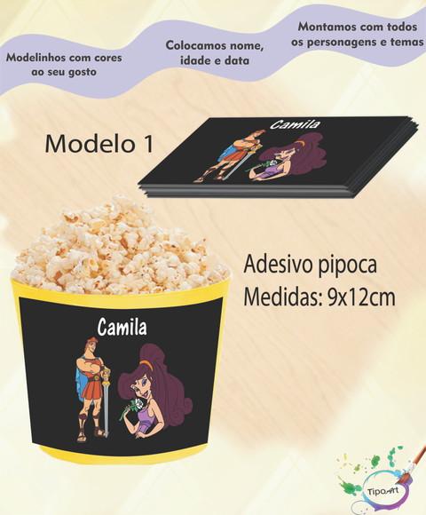 Rótulo para Balde de Pipoca-hercules