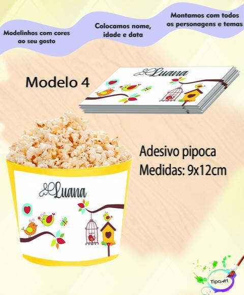Rótulo para Balde de Pipoca-jardim Encantado