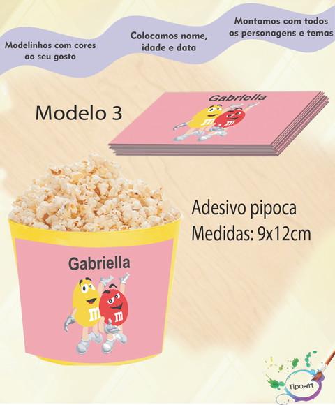 Rótulo para Balde de Pipoca-m&m