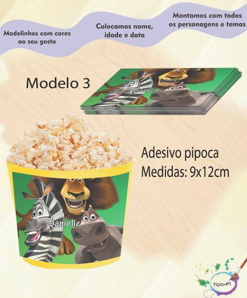Rótulo para Balde de Pipoca-madagascar