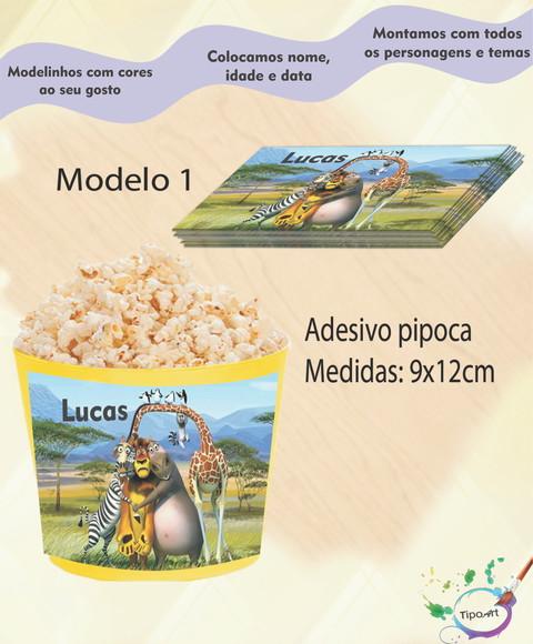 Rótulo para Balde de Pipoca-madagascar