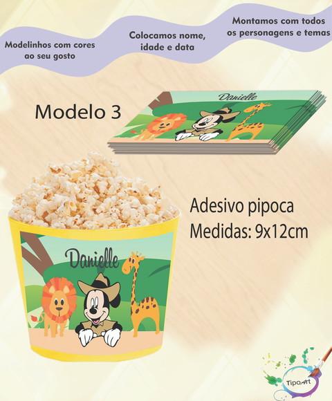 Rótulo para Balde de Pipoca-mickey Safari