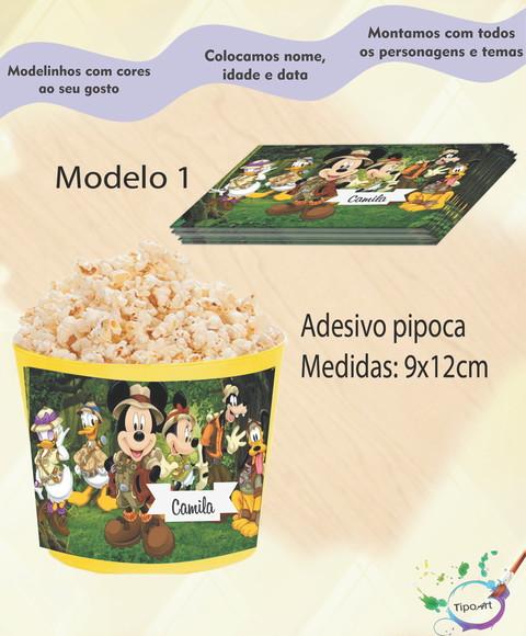 Rótulo para Balde de Pipoca-mickey Safari