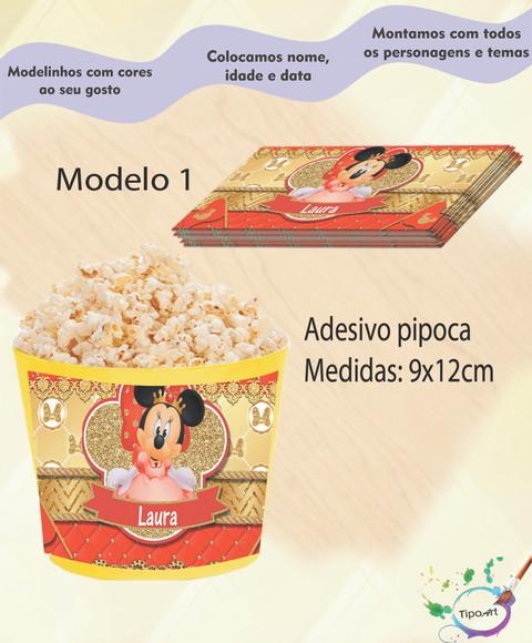 Rótulo para Balde de Pipoca-minnie Realeza