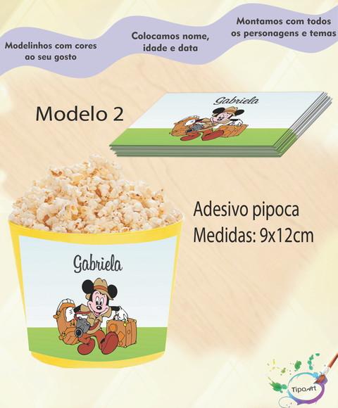 Rótulo para Balde de Pipoca-mickey Safari