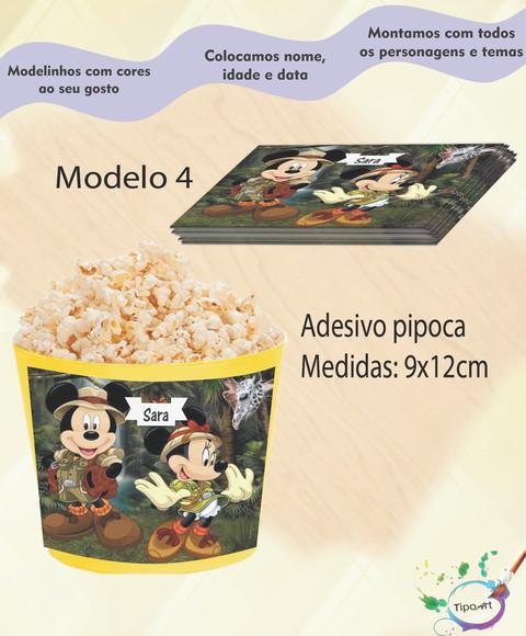 Rótulo para Balde de Pipoca-mickey Safari