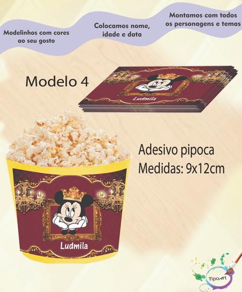 Rótulo para Balde de Pipoca-minnie Realeza