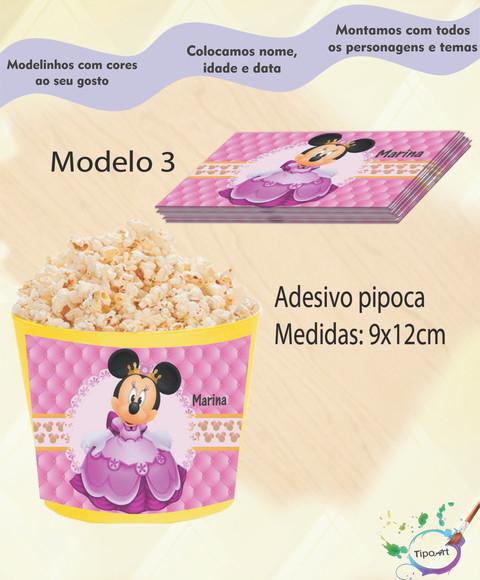 Rótulo para Balde de Pipoca-minnie Realeza