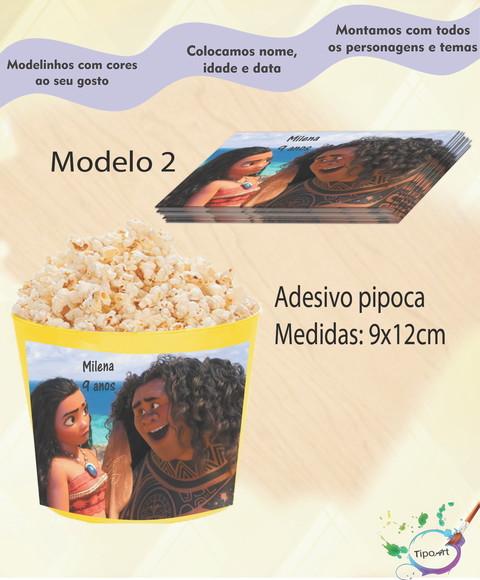 Rótulo para Balde de Pipoca-moana e Mauí