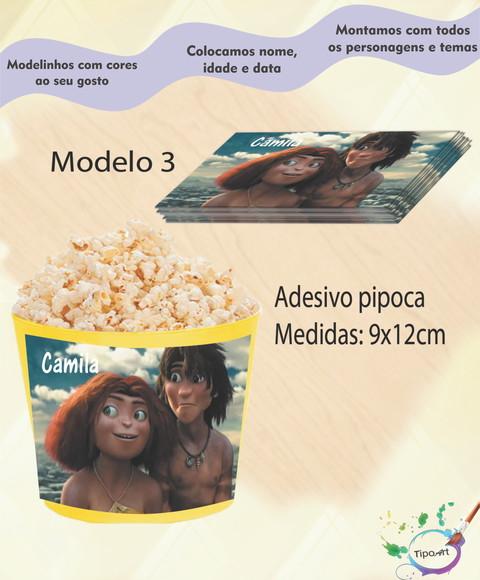 Rótulo para Balde de Pipoca-os Croods