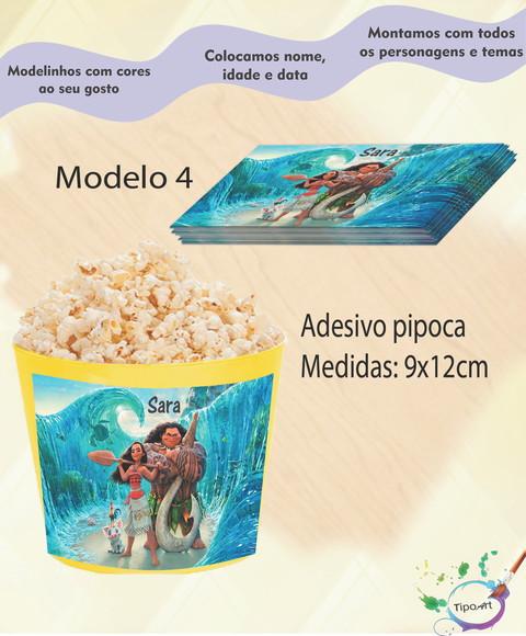 Rótulo para Balde de Pipoca-moana e Mauí