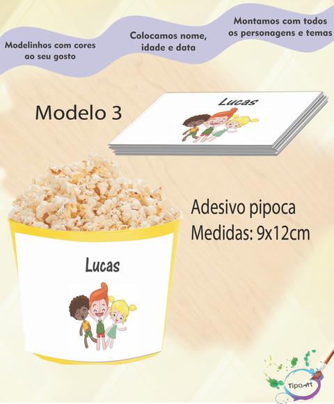 Rótulo para Balde de Pipoca-mundo Bita