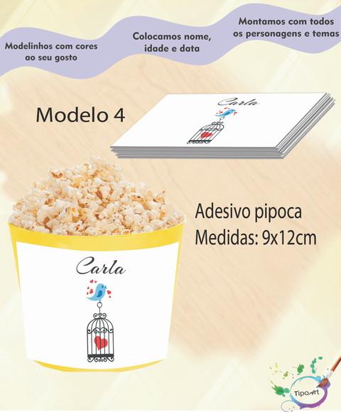 Rótulo para Balde de Pipoca-passarinho