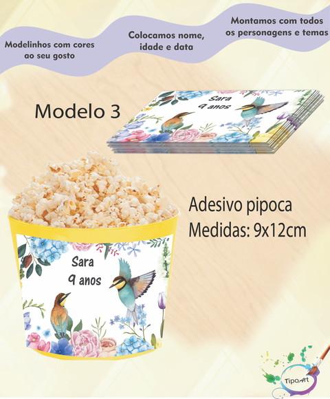 Rótulo para Balde de Pipoca-passarinho