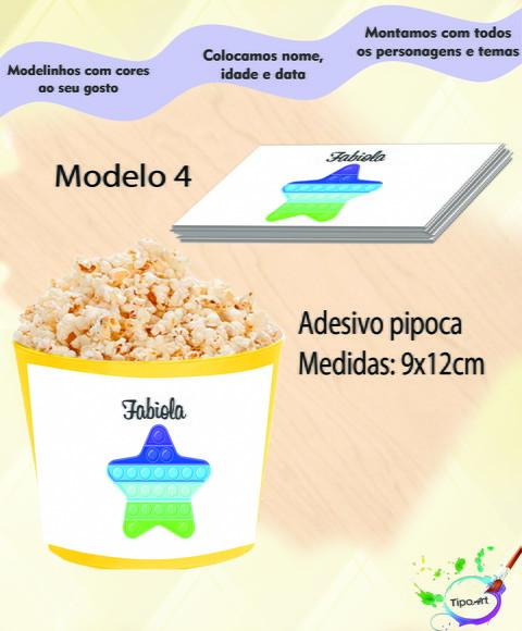 Rótulo para Balde de Pipoca-pop Fidget