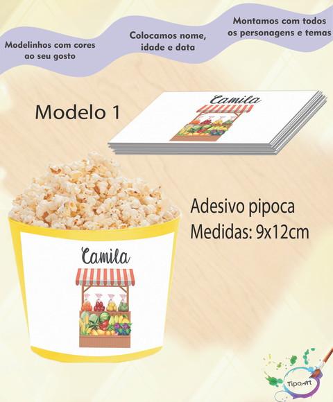 Rótulo para Balde de Pipoca-quitandinha