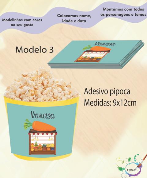 Rótulo para Balde de Pipoca-quitandinha