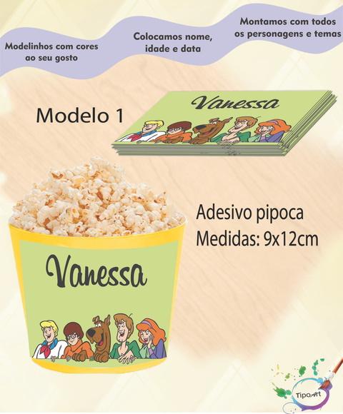 Rótulo para Balde de Pipoca-scooby Doo