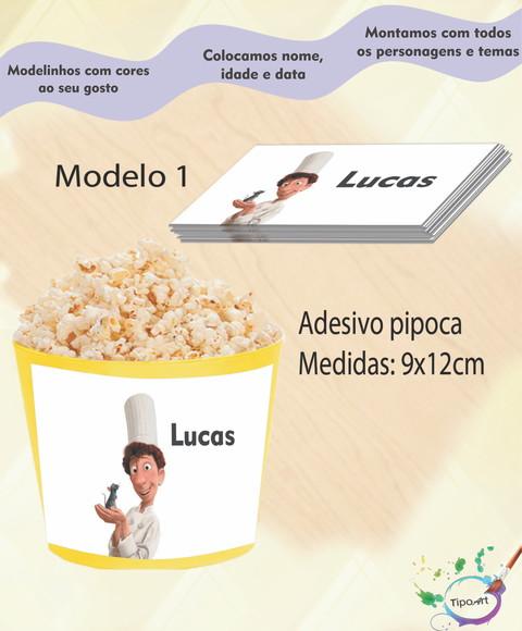 Rótulo para Balde de Pipoca-ratatouille