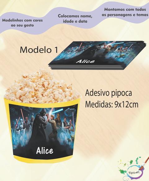 Rótulo para Balde de Pipoca-starwars