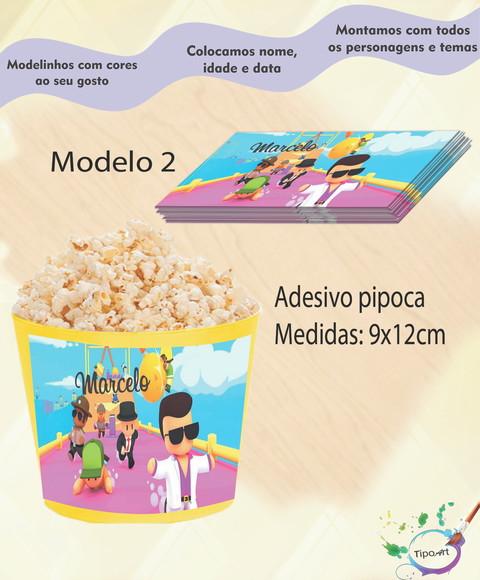 Rótulo para Balde de Pipoca-stumble Guys