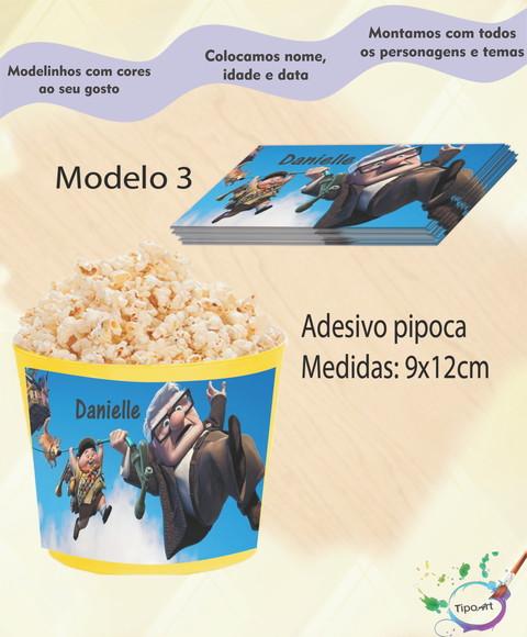 Rótulo para Balde de Pipoca-up Altas Aventuras