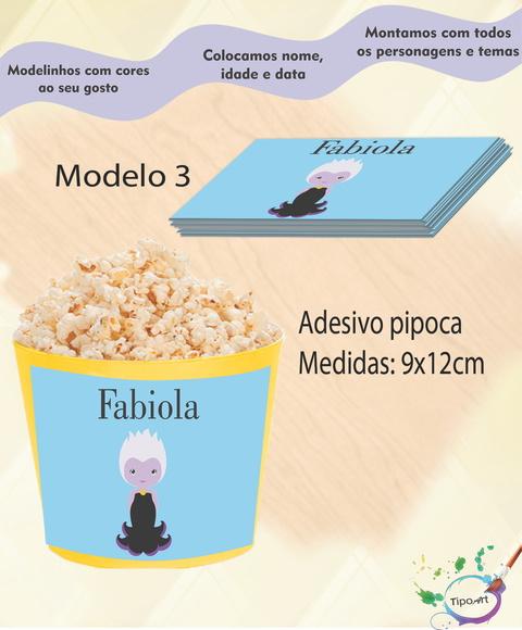 Rótulo para Balde de Pipoca-vilões