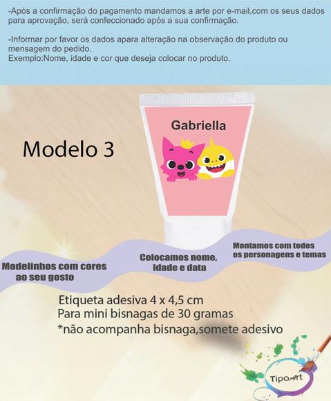 Rotulo para Bisnaga -baby Shark