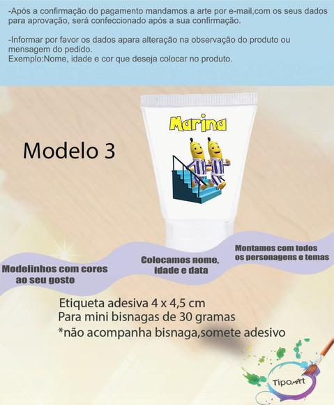 Rotulo para Bisnaga-bananas de Pijama