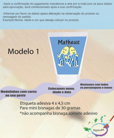 Rotulo para Bisnaga-bananas de Pijama