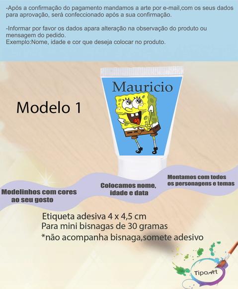 Rotulo para Bisnaga-bob Esponja